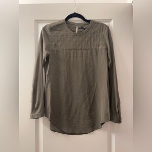 Madewell Green Yoke Detail Blouse 100% silk